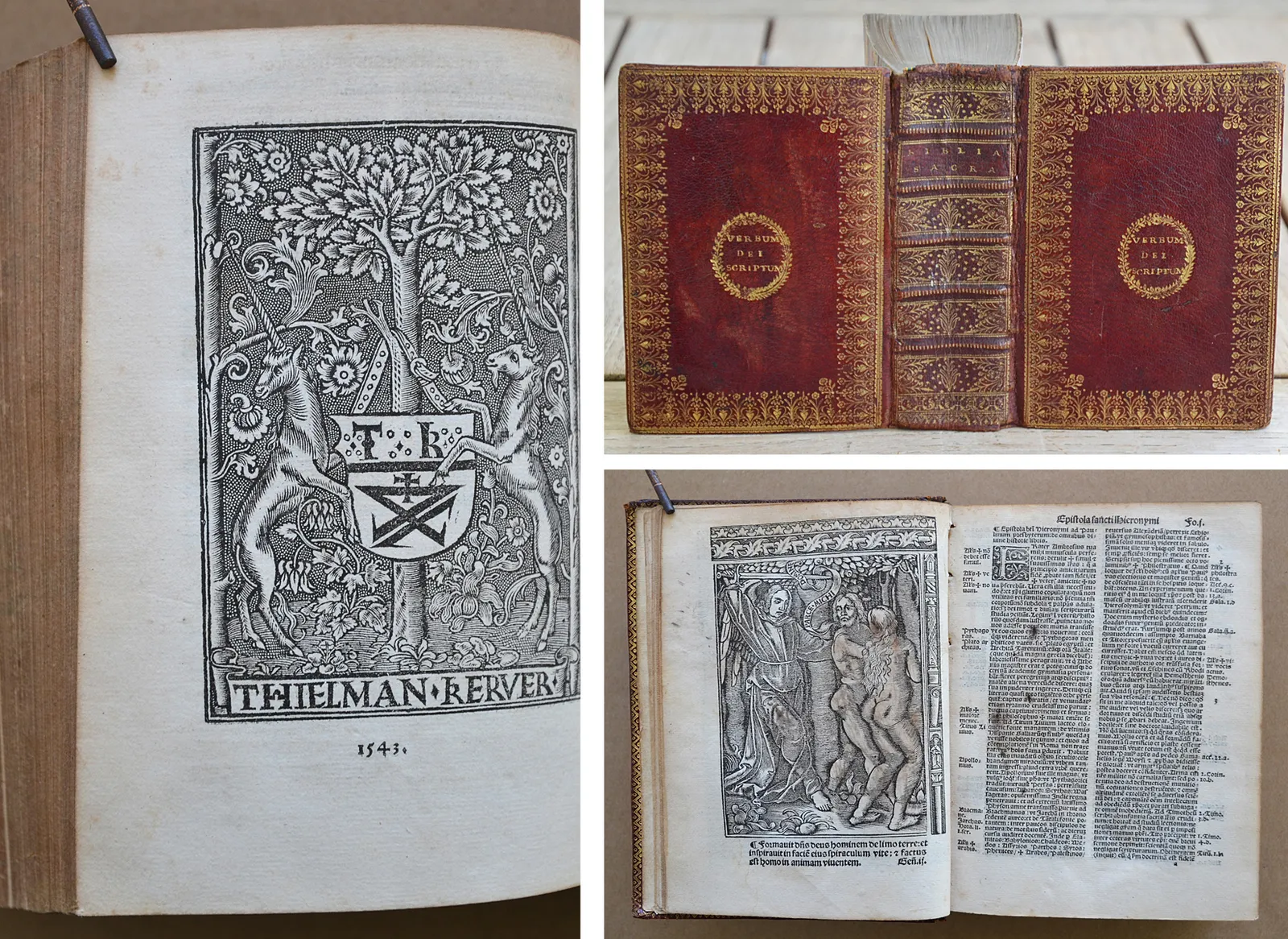 Bible de Kerver -- page enluminee, edition ancienne