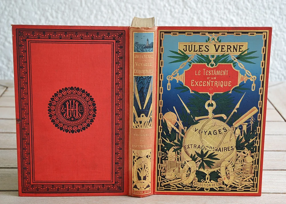 Les voyages extraordinaires – Le testament d’un excentrique – 61 illustrations par George Roux / 35 vues des États-Unis / Carte des États-Unis d’Amérique.