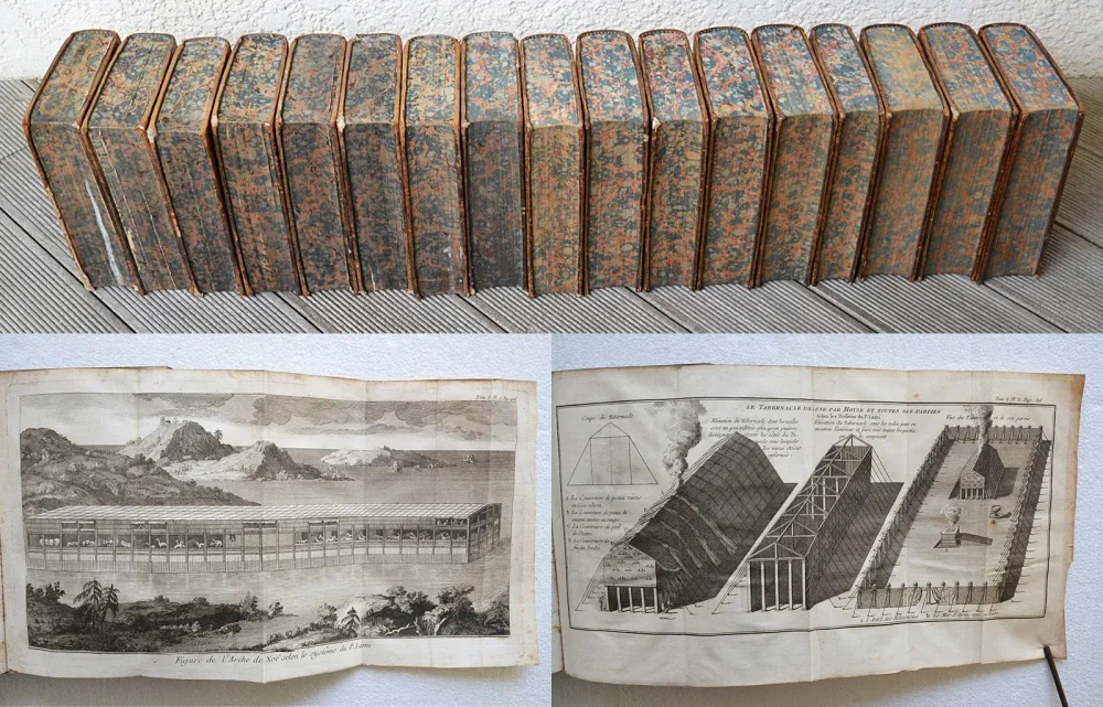 Sainte Bible en latin et en François, avec des notes littérales, critiques et historiques, des préfaces et des dissertations (…).
Tirées du commentaire de Dom Augustin Calmet, Abbé de Senones, de M. l’Abbé De Vence, & des auteurs les plus célèbres ; pour faciliter l’intelligence de l’Écriture Sainte.
Ouvrage enrichi de cartes géographiques & de figures.
Troisième édition, revue, corrigée & augmentée de diverses notes & dissertations nouvelles. - photo