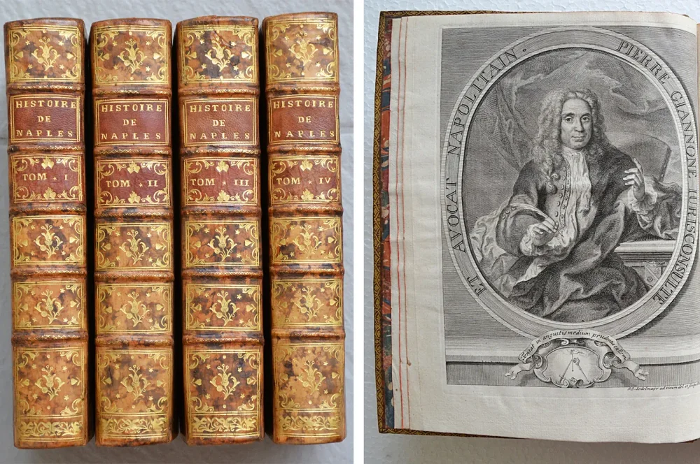 Histoire civile du royaume de Naples, traduite de l’italien de Pierre Giannone, jurisconsulte & avocat napolitain.
Avec de nouvelles notes, réflexions, & médailles fournies par l’auteur, & qui ne se trouvent point dans l’édition italienne. - photo