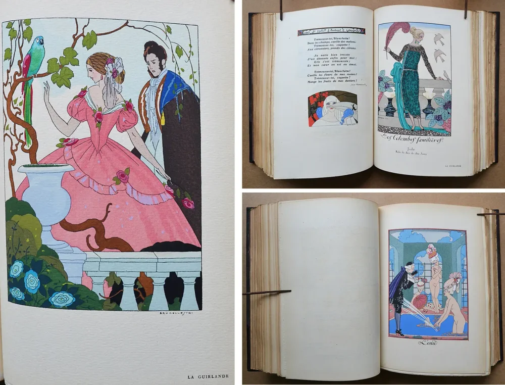 Album mensuel d’Art et de Littérature.
Sous la direction littéraire de Monsieur Jean Hermanovits. Sous la direction artistique de Monsieur Brunelleschi.
Imprimé par M. François Bernouard. Enluminé par M. Jean Saudé.
Le tirage de cet album est restreint à huit cents exemplaires (n°213). - photo