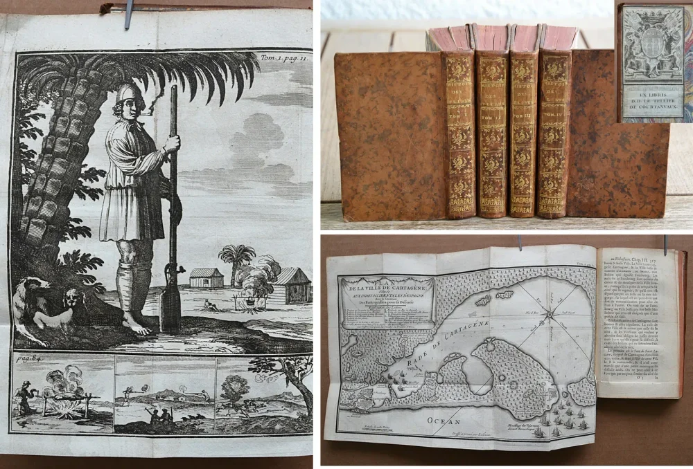Histoire des avanturiers flibustiers qui se sont signalez dans les Indes.
Contenant ce qu’ils y ont fait de remarquable, avec la vie, les mœurs & les coutumes des boucaniers, & des habitans de Saint Domingue & de la Tortüe ; une description exacte de ces lieux ; et un état des offices tant ecclésiastiques que séculières, & ce que les plus grands princes de l’Europe y possèdent.
Le tout enrichi de cartes géographiques & de figures en taille-douce.
Nouvelle édition, corrigée & augmentée de l’histoire des pirates anglois depuis leur établissement dans l’isle de la Providence jusqu’à présent.
Contenant toutes leurs avantures, piraterie, meurtres, cruautés, excès, etc. Avec la vie et les avantures de deux femmes pirates : Marie Read & Anne Bonny (…). - photo