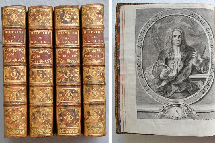 Histoire civile du royaume de Naples, traduite de l’italien de Pierre Giannone, jurisconsulte & avocat napolitain.
Avec de nouvelles notes, réflexions, & médailles fournies par l’auteur, & qui ne se trouvent point dans l’édition italienne. - photo