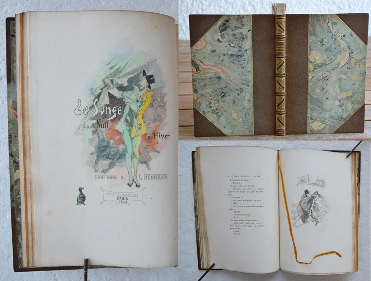 Le songe d’une nuit d’hiver / Pantomime inédite.
Dix compositions de Jules Chéret, gravées à l’eau-forte par Bracquemond. - photo