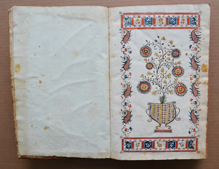 Livre d’arithmétique contenant les règles utiles pour le commerce et autres avec leurs explications.
Appartenant à Jean-Antoine Bêch fils de Joseph de ce lieu d’Entrecasteau.
Fini le vingt-six du mois de septembre de l’année mil sept cent quatre-vingt-cinq.
Fait de la main gauche de M. Louis André Simon démonstrateur de l’Arithmétique. 1785. - photo