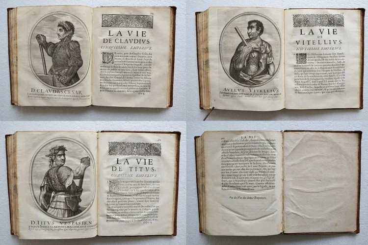 L’histoire des Empereurs romains, avec leurs portraicts en taille douce : efcrit en latin par Suetone, et nouvellement traduit, par Mr. Du Teil, Advocat en Parlement. - photo