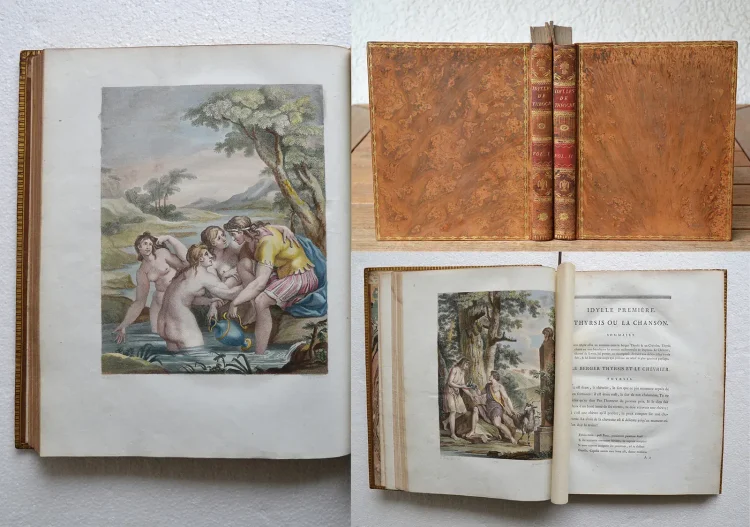 Idylles de Théocrite, traduites en français par J.-B. Gail, professeur de littérature grecque au Collège de France.
Nouvelle édition, ornée de figures gravées d’après les dessins de Barbier & Boichot [suivi de] : Les amours de Léandre et de Héro, poème de Musée le Grammairien, traduit en français, avec le texte grec, la version latine, des notes critiques, & un index ; par J.-B. Gail. - photo