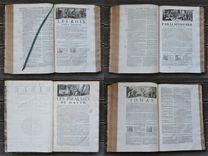 La Sainte Bible en latin et en françois, avec des notes littérales pour l’intelligence des endroits les plus difficiles.
Et la concorde des quatre évangélistes.
Divisé en trois tomes, avec un quatrième tome, contenant les livres apocryphes de l’Ancien Testament, en latin & en françois, & plusieurs autres pièces.
Des dissertations sur l’Écriture Sainte : une explication des noms hébreux, des traités & des tables de chronologie & de géographie, enrichies de figures & de nouvelles cartes, & plusieurs tables des matières. - image 4