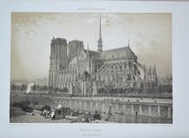 Paris dans sa splendeur. Documents, vues, scènes historiques, descriptions et histoire.
Dessins et lithographies par Philippe Benoist, pour le plus grand nombre et avec l’aide de la photographie ; Jules Arnout, Bachelier, A. Bayot, Félix Benoist, Chapuy, Eug. Ciceri, Hubert Clerget, Dauzats, Jules David, Fichot, Jules Gaildrau, Guérard, J. Jacottet, Gustave Janet, Hippolyte Lalaisse, Aug. Mathieu, Sabatier, etc.
Vignettes de Félix Benoist et Catenacci, exécutées sur bois par les premiers graveurs.
Texte par MM. Audiganne, P. Bailly, Eugène Carissan, A. Darcel, Louis Enault, Victor Fournel, Edouard Fournier, Amédée Gabourd, J. de Gaulle, Eugène de La Gournerie, F. de Guilhermy, L. Lacour, Lassus, Albert Lenoir, F. lock, Le Roux de Lincy, Prosper Mérimée (de l’Académie Française), Viollet Le Duc, etc.
Premier et deuxième volume : description de Paris / Troisième volume : histoire de Paris + environs de Paris. - image 7