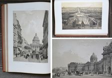 Paris dans sa splendeur. Documents, vues, scènes historiques, descriptions et histoire.
Dessins et lithographies par Philippe Benoist, pour le plus grand nombre et avec l’aide de la photographie ; Jules Arnout, Bachelier, A. Bayot, Félix Benoist, Chapuy, Eug. Ciceri, Hubert Clerget, Dauzats, Jules David, Fichot, Jules Gaildrau, Guérard, J. Jacottet, Gustave Janet, Hippolyte Lalaisse, Aug. Mathieu, Sabatier, etc.
Vignettes de Félix Benoist et Catenacci, exécutées sur bois par les premiers graveurs.
Texte par MM. Audiganne, P. Bailly, Eugène Carissan, A. Darcel, Louis Enault, Victor Fournel, Edouard Fournier, Amédée Gabourd, J. de Gaulle, Eugène de La Gournerie, F. de Guilhermy, L. Lacour, Lassus, Albert Lenoir, F. lock, Le Roux de Lincy, Prosper Mérimée (de l’Académie Française), Viollet Le Duc, etc.
Premier et deuxième volume : description de Paris / Troisième volume : histoire de Paris + environs de Paris. - image 9