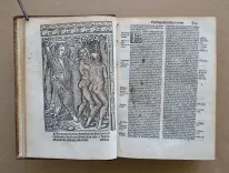 Biblia sacra, integrum utriusque Testamenti corpus complectens, diligenter recognita et emendata. Cul concordantiis simul et argumentis : cumque juris canonici allegationibus passim adnotatis. Insuper in calce ejusdem, annexe sunt nominum Hebraicorum, Chaldeorum, atque Grecorum interpretationes. Huic editioni adjectus est index rerum et sententiarum Veteris et Novi Testamenti. - photo