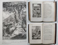 « L’ensemble formera toujours un bel ouvrage, le premier livre à la tête du catalogue d’une collection de livres à figures du XVIIIe siècle » (R. Portalis, Les Dessinateurs d’illustrations au dix-huitième siècle, Paris, 1877, p. 373).
La Sainte Bible, contenant l’Ancien et le Nouveau Testament, traduite en François sur la Vulgate, par M. Le Maistre de Saci.
Nouvelle édition, ornée de 300 figures, gravées d’après les dessins de M. Marillier. - photo