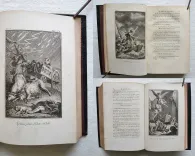« L’ensemble formera toujours un bel ouvrage, le premier livre à la tête du catalogue d’une collection de livres à figures du XVIIIe siècle » (R. Portalis, Les Dessinateurs d’illustrations au dix-huitième siècle, Paris, 1877, p. 373).
La Sainte Bible, contenant l’Ancien et le Nouveau Testament, traduite en François sur la Vulgate, par M. Le Maistre de Saci.
Nouvelle édition, ornée de 300 figures, gravées d’après les dessins de M. Marillier. - photo