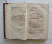Élémens de l’art vétérinaire.
Traité de la conformation extérieure du cheval ; de sa beauté et de ses défauts ; des considérations auxquelles il importe de s’arrêter dans le choix qu’on doit en faire ; des soins qu’il exige, de sa multiplication, ou des haras, etc.
A l’usage des élèves des écoles impériales vétérinaires.
Sixième édition , publiée avec des notes par J.B. Huzard, vétérinaire, membre de l’Institut de France (…). - photo