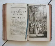 Novelas exemplares.
Dirigidas a la exelentissima señora Condessa de Westmorland. En esta ultima imprecion.
Adornadas y illustradas de muy bellas estampas. - photo