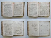 La chirurgie est la partie opérative de la médecine, laquelle tous les autheurs ont divisés en cinq parties, sçavoir dans les thumeurs, playes, ulcères, fractures et dislocations.
Par Monsieur Chirac, fait à Montpellier, le tresième aoust 1714, par moy, Lamarque. - photo