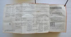 Les Mémoires, contenans l’histoire des Roys Louis XI &Charles VIII, depuis l’an 1464 jusques en 1498.
Reveus & corrigez sur divers manuscrits & anciennes impressions.
Augmentez de plusieurs traictez, contracts, testaments, autres actes, & de diverses observations. Par Denys Godefroy, conseiller, & historiographe du Roy.
Dernière édition, divisée en deux tomes, & enrichie de pourtraits en taille-douce. - photo