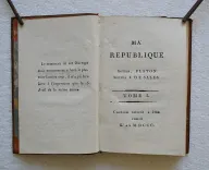 Ma République.
Auteur : Platon
Éditeur : J. de Sales.
Le manuscrit de cet ouvrage était entièrement achevé le premier janvier 1791. Il n’a pu être livré à l’impression que le 15 avril de la même année. - photo