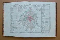 L’indicateur fidèle ou guide des voyageurs, qui enseigne toutes des routes royales et particulières de la France (…)
Contenant toutes des villes, tous le bourgs, villages, hameaux, fermes, châteaux (…)
Accompagné d’un itinéraire instructif et raisonné sur chaque route, qui donne le jour et l’heure du départ, de la dinée et de la couchée tant des cochers par eau, que des carrosses, diligences, et messageries du Royaume (…)
Cinquième édition, corrigée et considérablement augmentée en 1785. - photo