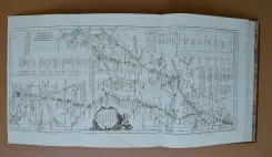 L’indicateur fidèle ou guide des voyageurs, qui enseigne toutes des routes royales et particulières de la France (…)
Contenant toutes des villes, tous le bourgs, villages, hameaux, fermes, châteaux (…)
Accompagné d’un itinéraire instructif et raisonné sur chaque route, qui donne le jour et l’heure du départ, de la dinée et de la couchée tant des cochers par eau, que des carrosses, diligences, et messageries du Royaume (…)
Cinquième édition, corrigée et considérablement augmentée en 1785. - photo