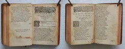 Les premières œuvres.
Au Roy de France & de Pologne.
Revues, corrigées & augmentées en ceste dernière impression.
A Lyon, par les Héritiers de François Didier, à l’enseigne du Fénix, sans date [1580] (Tchémerzine, T2, p. 884). - photo