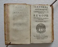 Lettres historiques ; contenant ce qui se passe de plus important en Europe ; et les réflexions nécessaires sur ce sujet. - photo