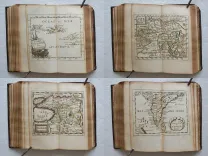 La géographie universelle qui fait voir l’estat présent des 4 parties du monde, c’est à dire, les religions, les coutumes et les richesses des peuples ; les forces et les gouvernemens des Estats ; ce qui est de plus beau et de plus rare dans dans chaque région ; et autres particularités pour savoir l’Histoire et l’Interest des Princes.
Par P. Du Val, Géographe Ordinaire du Roy. - photo