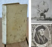 L’éloge de la folie, composé en forme de déclamation par Erasme de Rotterdam.
Avec quelques notes de Listrius, & les belles figures de Holbenius : le tout sur l’original de l’Académie de Bâle.
Pièce qui représente au naturel l’Homme tout défiguré par la sotise, lui apprend agréablement à rentrer dans le bon sens & dans le raison.
Traduit nouvellement en François par Mr. Gueudeville. - photo