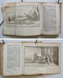 L’éloge de la folie, composé en forme de déclamation par Erasme de Rotterdam.
Avec quelques notes de Listrius, & les belles figures de Holbenius : le tout sur l’original de l’Académie de Bâle.
Pièce qui représente au naturel l’Homme tout défiguré par la sotise, lui apprend agréablement à rentrer dans le bon sens & dans le raison.
Traduit nouvellement en François par Mr. Gueudeville. - photo