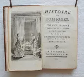 Histoire de Tom Jones, ou l’enfant retrouvé.
Traduction de l’anglais de M. Fielding par M.D.LP. [De La Place].
Enrichie d’estampes dessinées par M. Gravelot. - photo
