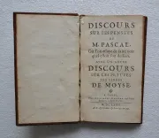 Discours sur les Pensées de M. Pascal, où l’on essaye de faire voir quel estoit son dessein.
Avec un autre discours sur les preuves des livres de Moyse. - photo