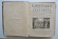 Histoire du vieux et du nouveau Testament, représentée avec des figures & des explications édifiantes, tirées des Saints Pères, pour régler les mœurs dans sortes de conditions.
Par feu Monsieur Le Maître de Sacy, sous le nom du Sieur de Royaumont, prieur de Sombreval. - photo