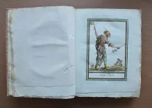 Encyclopédie des voyages contenant l’abrégé historique des mœurs, usages, habitudes domestiques, religion, fêtes, supplices, funérailles, sciences, arts, commerce de tous les peuples.
Et la collection complète des costumes, civils, militaires, religieux, dignitaires, de tous les peuples, dessinés d’après nature, gravés avec soin, et coloriés à l’aquarelle.
Par M. J. Grasset Saint Sauveur ci devant vice consul de France en Hongrie, et auteur des costumes civils actuels de tous les peuples connus et dont la première édition vient d’être terminée.
La partie littéraire est rédigée par M. Jean-François Cornu, homme de loi. - photo