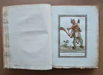 Encyclopédie des voyages contenant l’abrégé historique des mœurs, usages, habitudes domestiques, religion, fêtes, supplices, funérailles, sciences, arts, commerce de tous les peuples.
Et la collection complète des costumes, civils, militaires, religieux, dignitaires, de tous les peuples, dessinés d’après nature, gravés avec soin, et coloriés à l’aquarelle.
Par M. J. Grasset Saint Sauveur ci devant vice consul de France en Hongrie, et auteur des costumes civils actuels de tous les peuples connus et dont la première édition vient d’être terminée.
La partie littéraire est rédigée par M. Jean-François Cornu, homme de loi. - photo