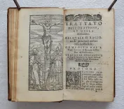 Trattato dell’oratione, & de la meditatione, nel quale si tratta de principali misteri della fede nostra, con altre cose di molto profitto al Christiano.
Composto per il R. Padre Luigi di Granata, dell’ordine de Padri Predicatori, et nuovamente tradotto dallo spagnuolo in italiano, per l’eccellente medico M. Vincenzo Buondi Mantouano. - photo