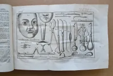 Institutions de chirurgie, où l’on traite dans un ordre clair et nouveau de tout ce qui a rapport à cet art : ouvrage de près de quarante ans, orné d’un grand nombre de figures en taille-douce, qui représentent les instrumens le plus approuvés & les plus utiles, le manuel des opérations, les appareils & les bandages (…). [Suivi de :] Mémoires pour servir à l’histoire de la chirurgie du XVIII° siècle, et de supplément aux Institutions chirurgicales de M. Heister (…). - photo