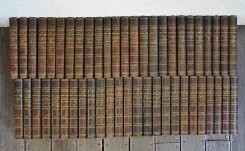 Édition définitive d’après les manuscrits originaux.Œuvres complètes de Victor Hugo. Édition « ne varietur ».Paris, J. Hetzel & Cie et A. Quantin & Cie, 1880-1888.50 volumes in-8 (15,8 x 24 cm.), demi-maroquin bleu à long grain à coins, double filet doré sur les plats, dos à nerfs ornés de filets dorés, date dorée en queue, têtes rouges (reliure de l’époque). - photo