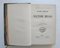 Édition définitive d’après les manuscrits originaux.Œuvres complètes de Victor Hugo. Édition « ne varietur ».Paris, J. Hetzel & Cie et A. Quantin & Cie, 1880-1888.50 volumes in-8 (15,8 x 24 cm.), demi-maroquin bleu à long grain à coins, double filet doré sur les plats, dos à nerfs ornés de filets dorés, date dorée en queue, têtes rouges (reliure de l’époque). - photo