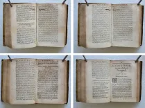 La Sainte Bible en latin et en françois, avec des notes littérales pour l’intelligence des endroits les plus difficiles.
Et la concorde des quatre évangélistes.
Divisé en trois tomes, avec un quatrième tome, contenant les livres apocryphes de l’Ancien Testament, en latin & en françois, & plusieurs autres pièces.
Des dissertations sur l’Écriture Sainte : une explication des noms hébreux, des traités & des tables de chronologie & de géographie, enrichies de figures & de nouvelles cartes, & plusieurs tables des matières. - photo