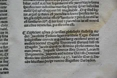 Agonis senensi super quarta folio en primi Avicenne preclara expositio cum annotationibus Jacobi de Partibus [suive de :] [Galien] / Expositio Jacobi de Forlivio super libros legnicum questionibus eiusdem (…). - photo
