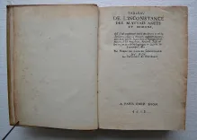 Tableau de l’inconstance des mauvais anges et démons, où il est amplement traicté des sorciers & de la sorcelerie.
Livre très utile et nécessaire, non seulement aux juges, mais à tous ceux qui vivent sous les loix chrestiennes.
Avec, un discours contenant la procédure faicte par les inquisiteurs d’Espagne & de Navarre, à 53 magiciens, apostats, juifs & sorciers, en la ville de Logrogne en Castille, le 9 novembre 1610. En laquelle on voit, combien l’exercice de la justice en France, est plus juridiquement traicté, & avec de plus belles formes qu’en tous autres Empires, Royaumes, Républiques & Estats. - photo