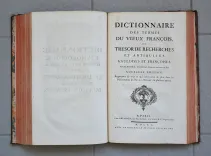 Dictionnaire étymologique de la langue Françoise (…)
Nouvelle édition, dans outre les origines & les additions ci-dessus, qu’on a insérées à leur place, on trouvera encore les étymologies de Messieurs Huet, Le Duchat, de Vergy, & plusieurs autres (…) Auquel on a ajouté le dictionnaire des termes du vieux François, ou Trésor des Recherches & Antiquités Gauloise & Françoises de Borel, augmenté des mots qui y étaient oubliés, extraits des Dictionnaires de Monet & Nicot, & des auteurs anciens de la langue Françoise. - photo