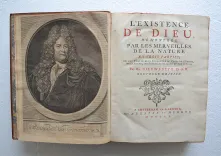 L’existence de Dieu, démontrée par les merveilles de la nature en trois parties ; où l’on traite de la structure du corps de l’homme, des élémens, des astres, et de leurs divers effets.
Nouvelle édition. - photo