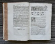 Les recherches de la France.
Augmentées en cette dernière édition de trois livres entiers, outre plusieurs chapitres entrelassez en chacun des autres livres, tirés de la bibliothèque de l’auteur. - photo