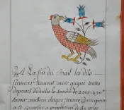 Livre d’arithmétique contenant les règles utiles pour le commerce et autres avec leurs explications.
Appartenant à Jean-Antoine Bêch fils de Joseph de ce lieu d’Entrecasteau.
Fini le vingt-six du mois de septembre de l’année mil sept cent quatre-vingt-cinq.
Fait de la main gauche de M. Louis André Simon démonstrateur de l’Arithmétique. 1785. - photo